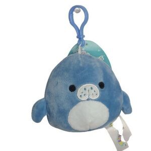 Maeve the Blue Manatee Squishmallow Clip New with tag